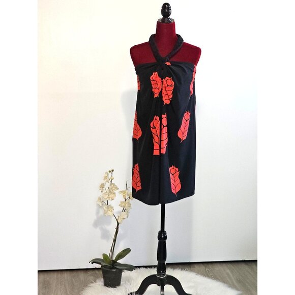 Temperley London Dresses & Skirts - NWT Temperley London Women's Red Black Floral Silk Halter Neck Dress Size 6 2338